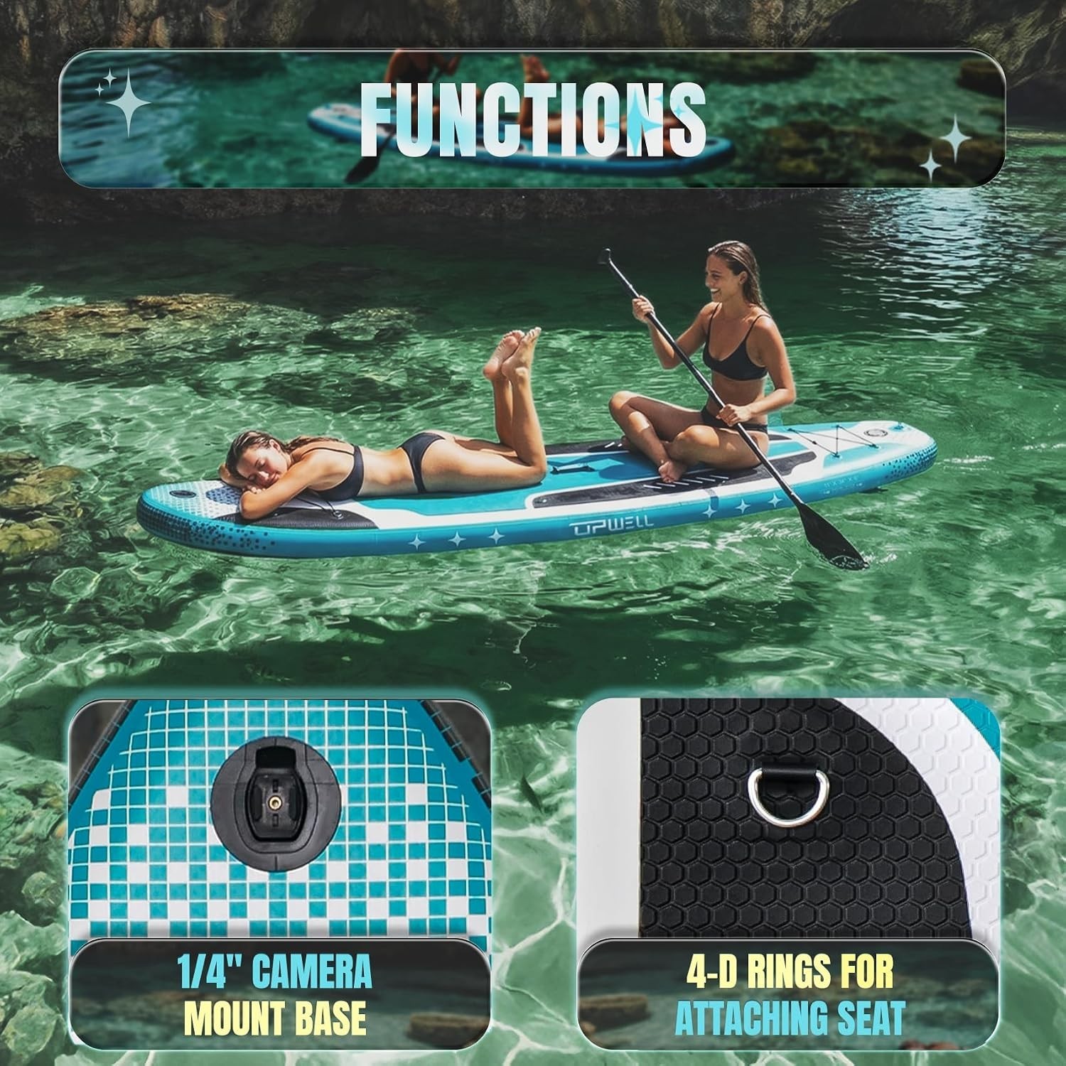 11’6”/11’2”/11’/10’8”/10’6”/10’2” Inflatable Stand Up Paddle Board with sup A…