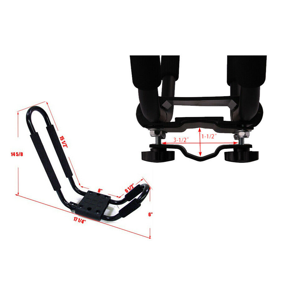 4 PCS Canoe Boat Kayak Roof Rack Car SUV Truck Top Mount Carrier J Cross Bar