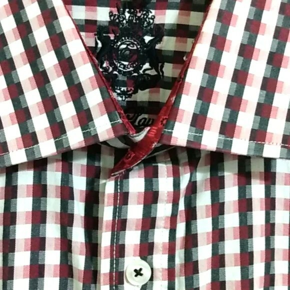 ENGLISH LAUNDRY Men’s Black and White Gingham Long Sleeve Shirt Size 16.5