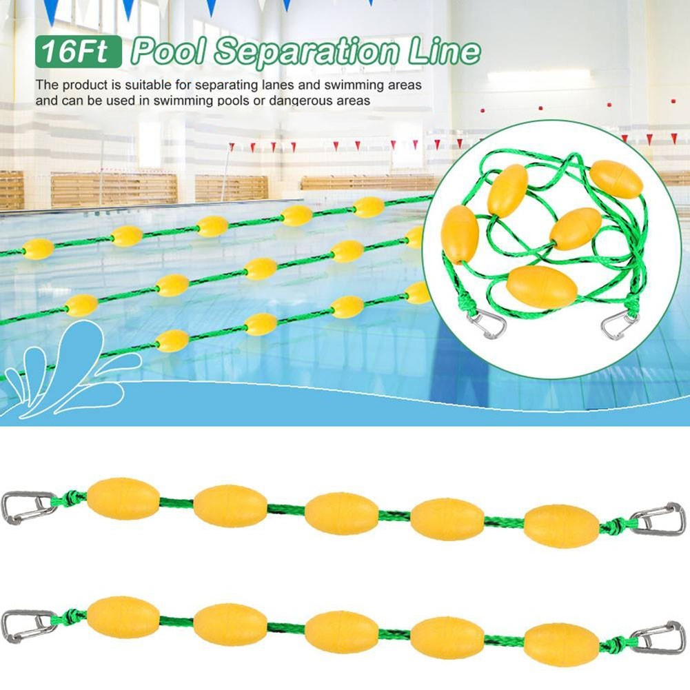 Swimming Pool Lane Line Safety Floating Rope 16ft 5m 20ft 6m with 56 Buoys