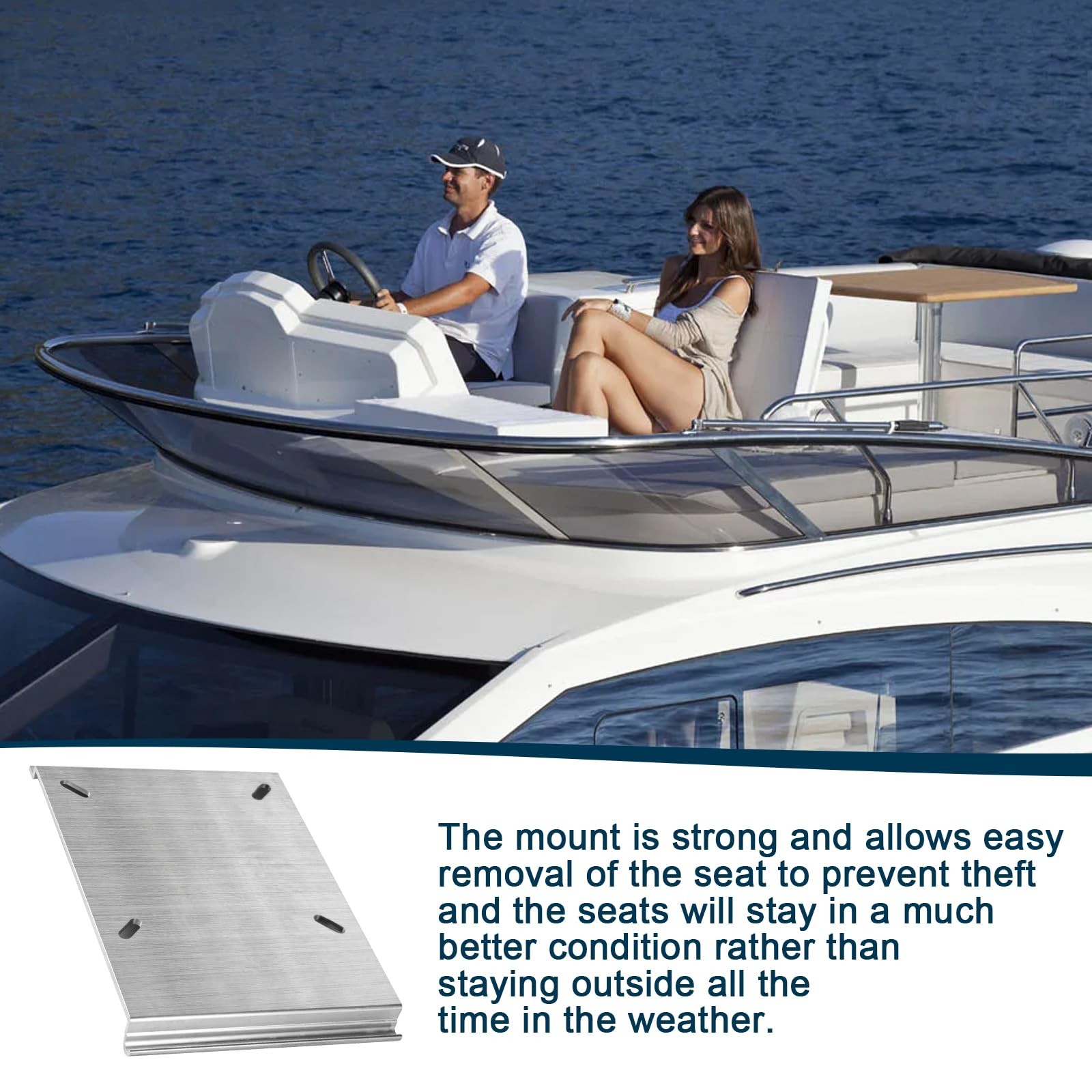 Boat Seat Mounting Mount for Attwood SP-15100 Slide Plate On 15″ Rails Hardware