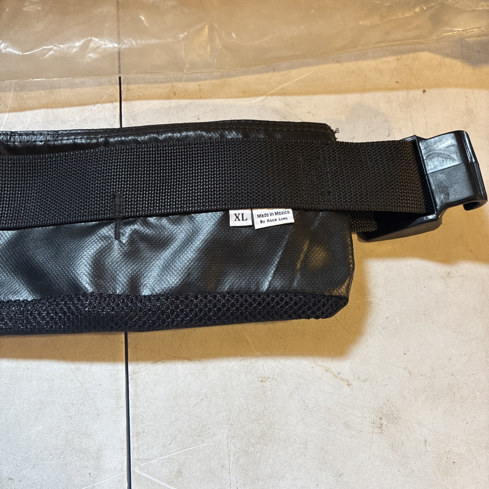 DEEP SEE Scuba Diving Black Weighted Shot Belt XL D1401-6 (No Weights Included)