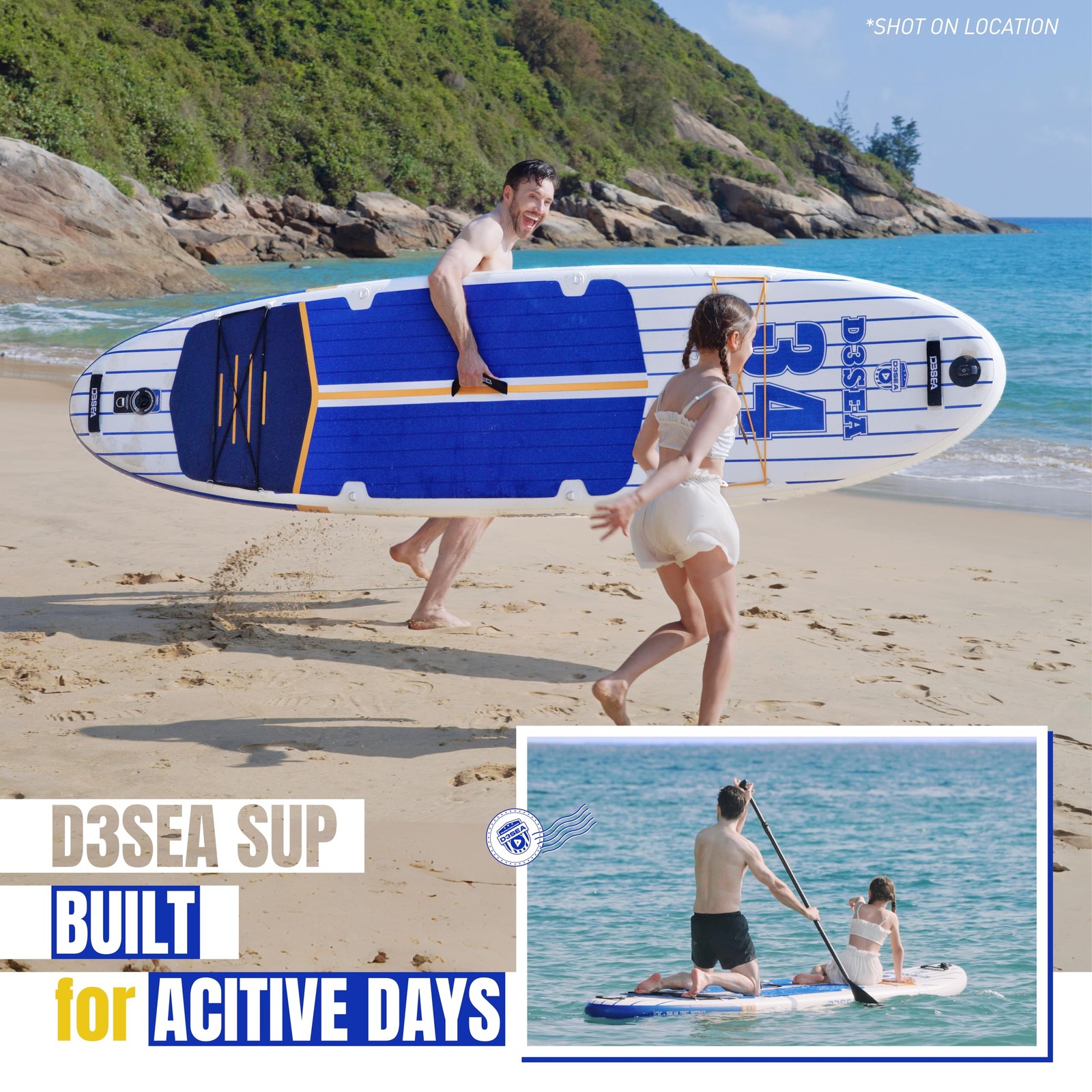 11 ft Inflatable Paddle Board with SUP Accessories, Extra Long Non Slip EVA D…