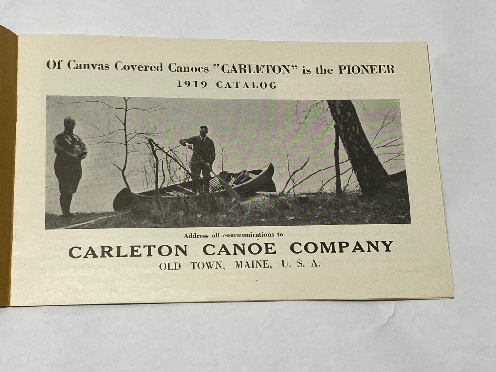 1919 Carleton Canoe Catalog / Booklet Old Town MAINE ME Canvas Paddles Seats C
