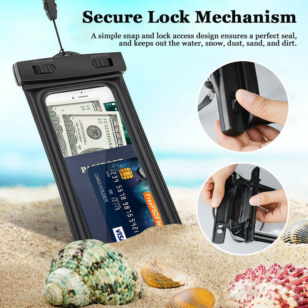 Universal Waterproof Cell Phone Pouch Floatable Underwater Case Dry Bag Landyard