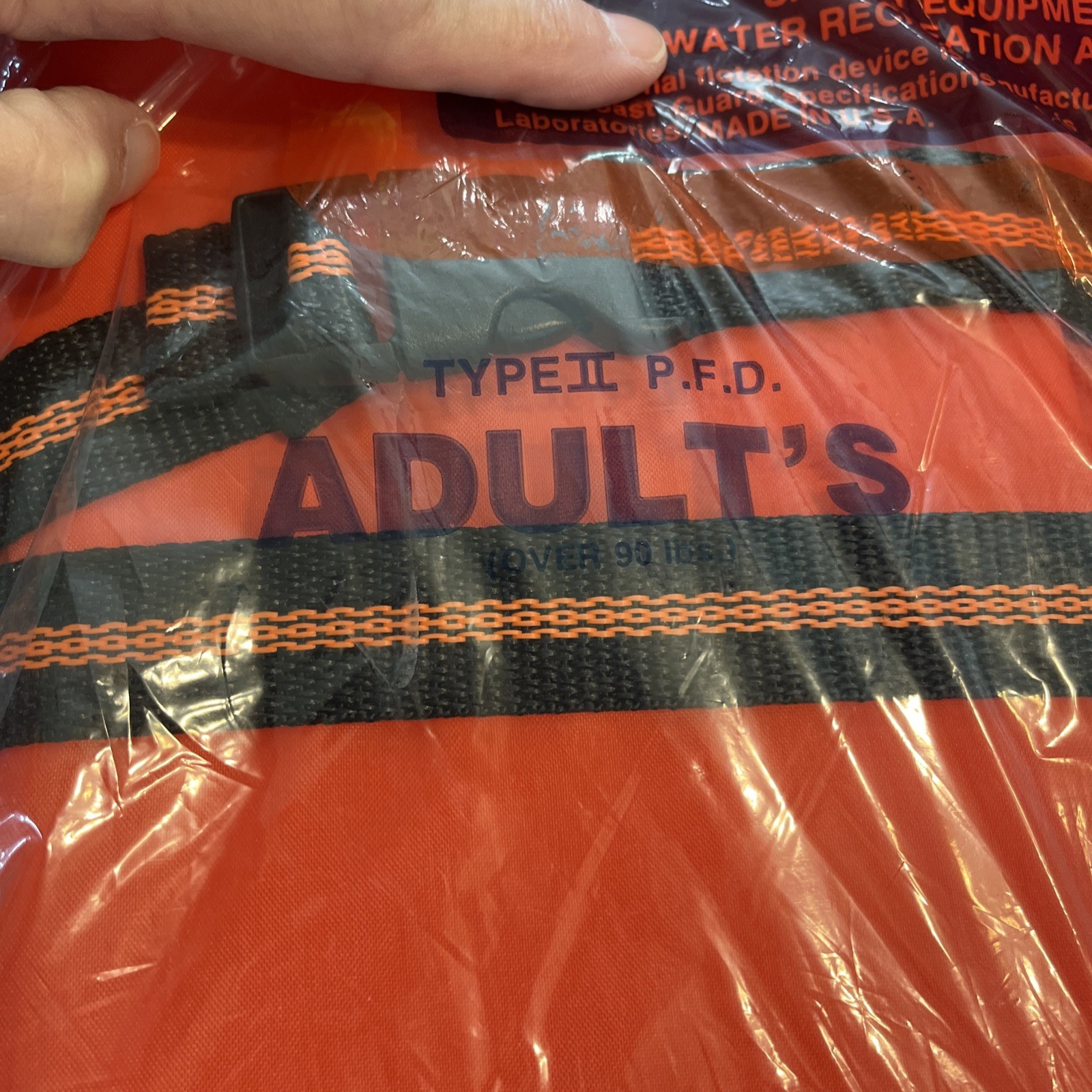 Adult’s Kent Buoyant Life Vest Over 90 lbs Neon Orange TYPE 2-P.F.D USA (4)