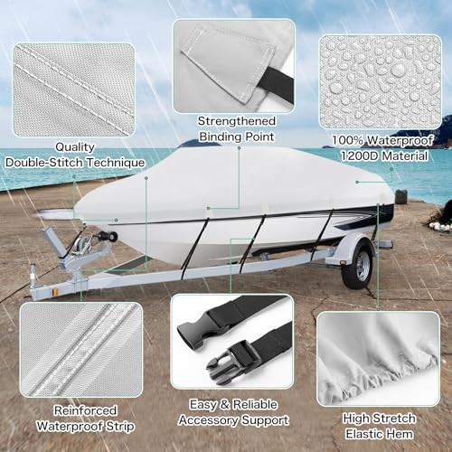 Boat Cover Heavy Duty 1200D 20-22ft V Hull Runabout