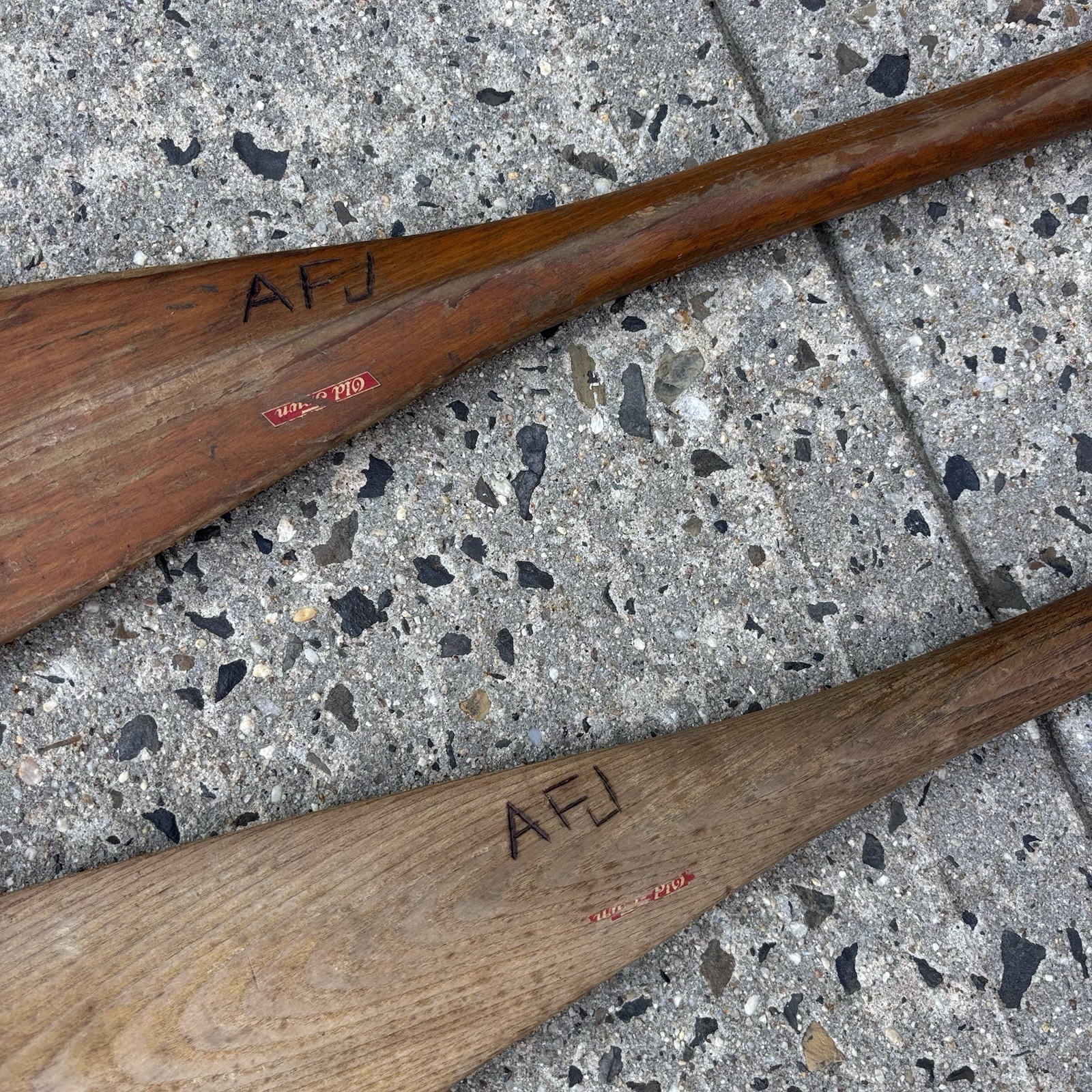 2 x Vintage Wood Canoe Paddles Oars Old Town Rustic Cabin Lake House Decor
