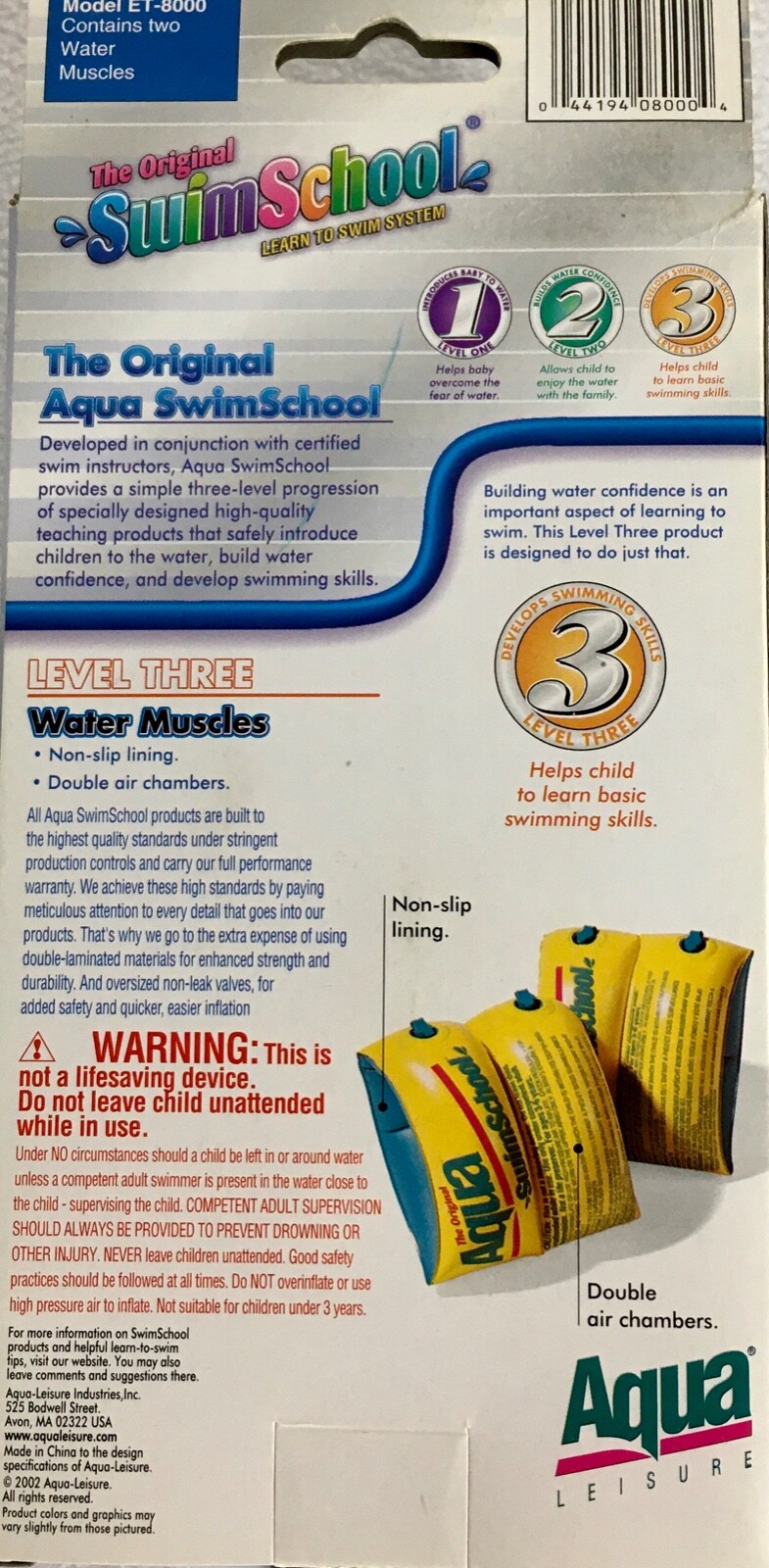 Inflatable Armbands WATER MUSCLES Wings Learn Swimming Skills Age 3-6 Years