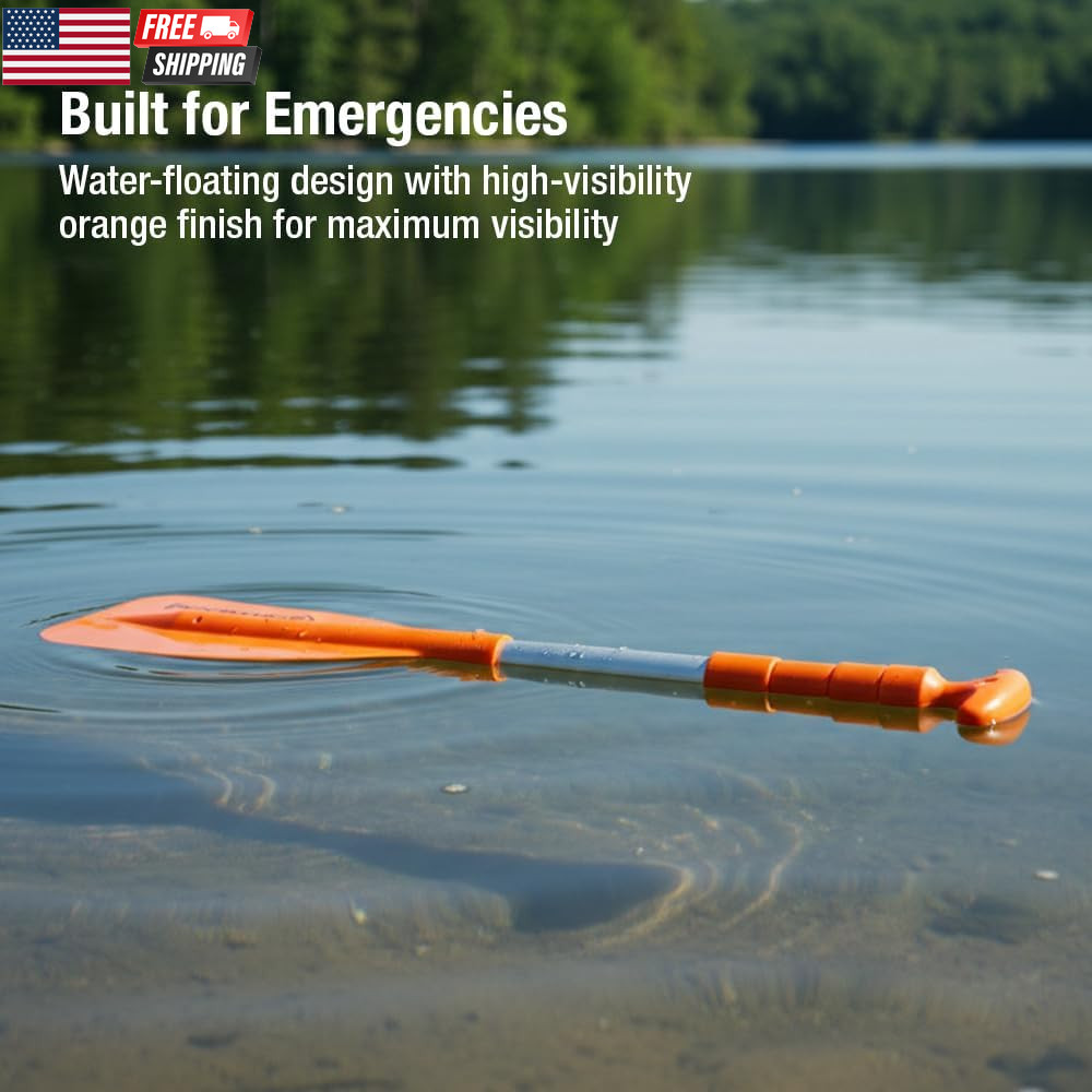 Emergency Telescoping Paddle for Boating, Orange