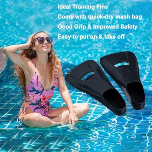 Swim Fins Adult Swim Training Fins for XS (US Male 3.5-5 US Female 4.5-6) Navy