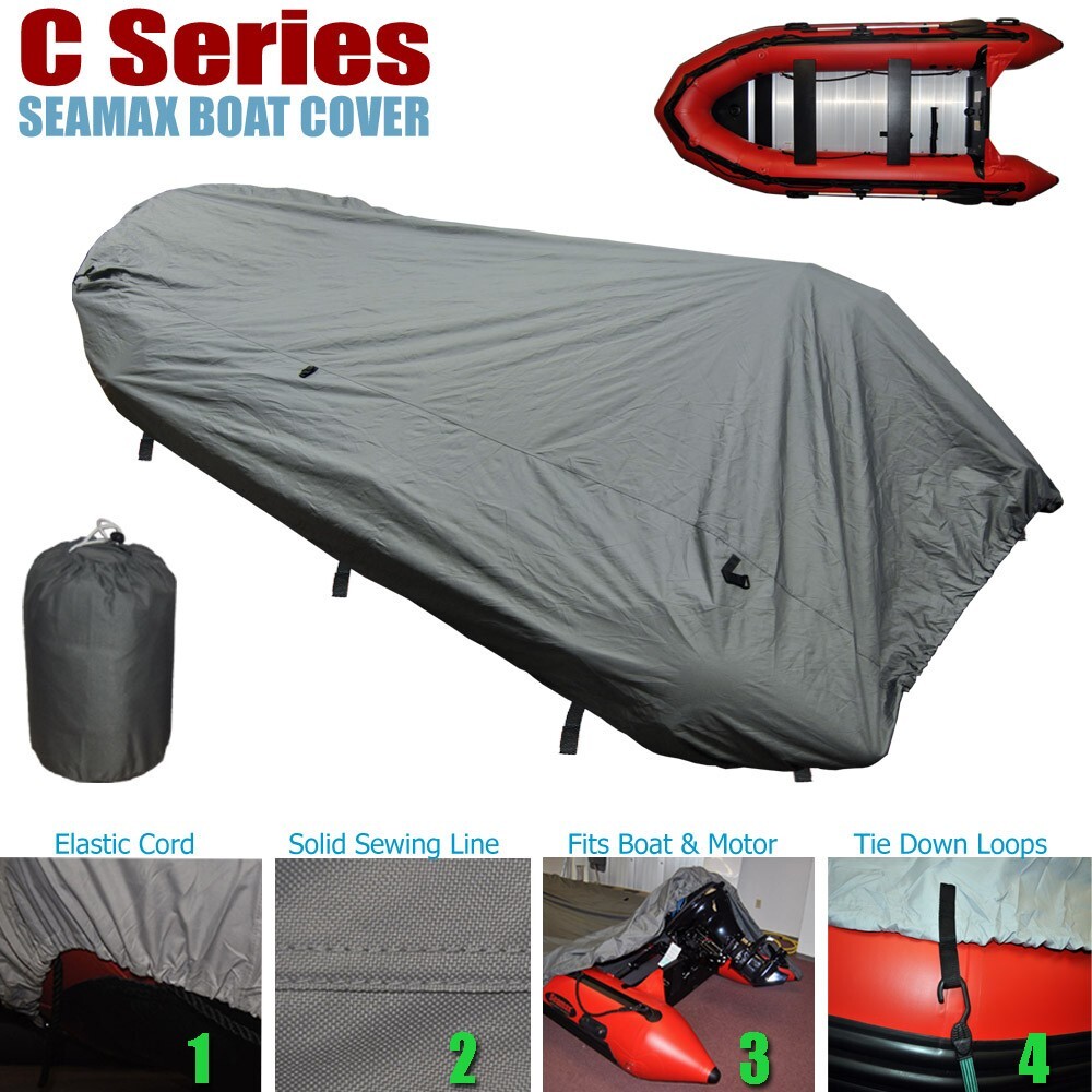 Seamax Inflatable Boat Cover, C Series for Beam 5.3-5.7ft, Length 9.9-13.8ft