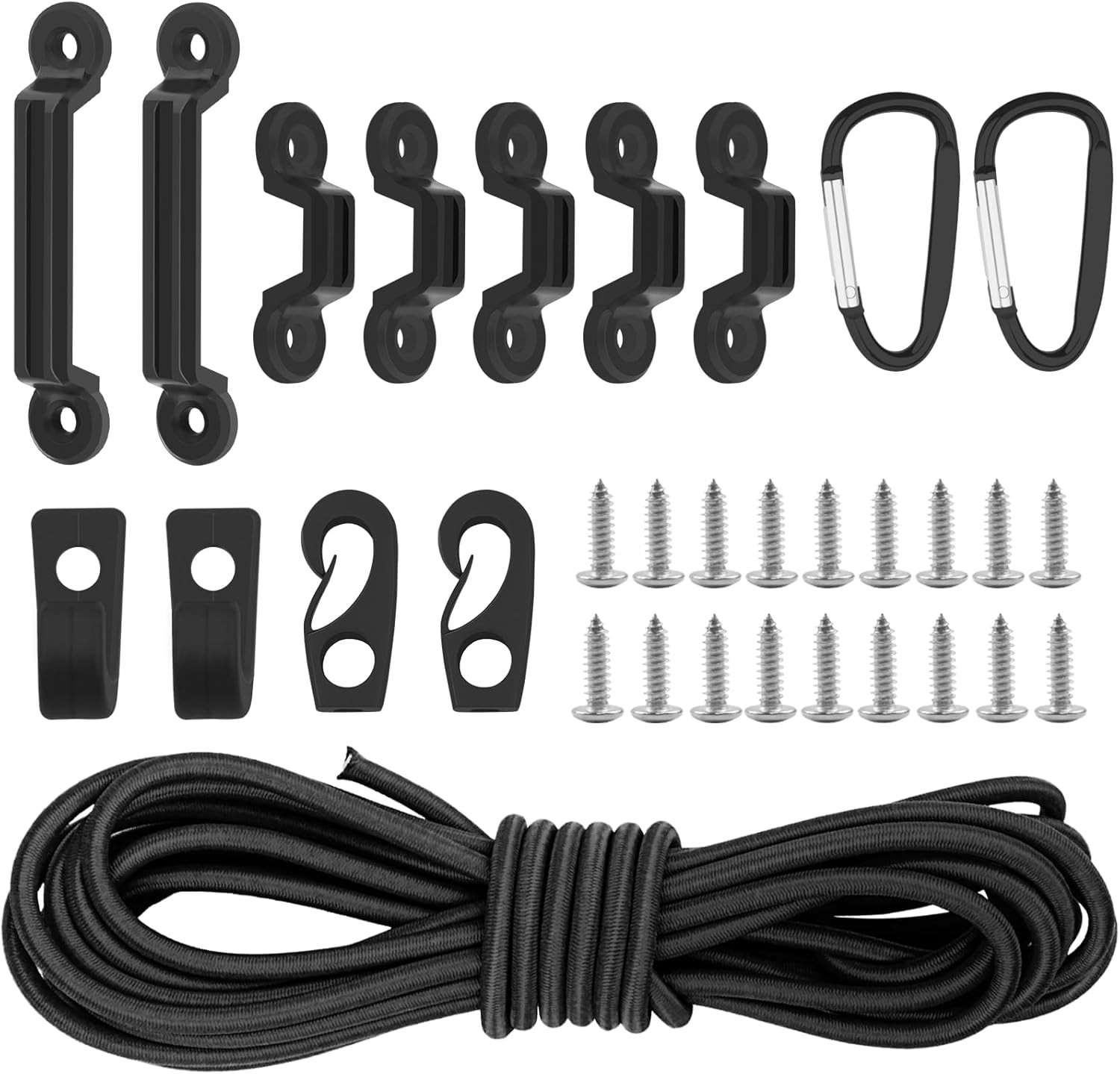 9.8FT Bungee Cords for Kayak Deck Ring Kit – Includes 2 End Hooks, 7 Tie Down…