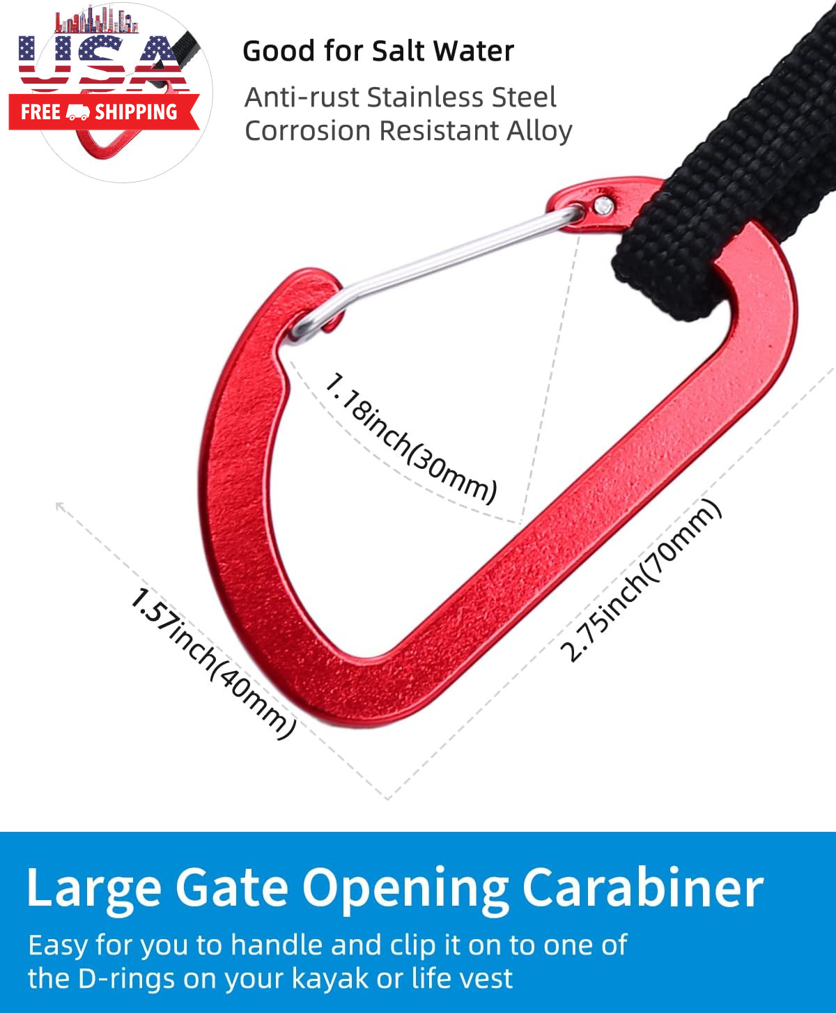 Kayak Paddle Leash Accessories for Kayaking Fishing Paddle Board