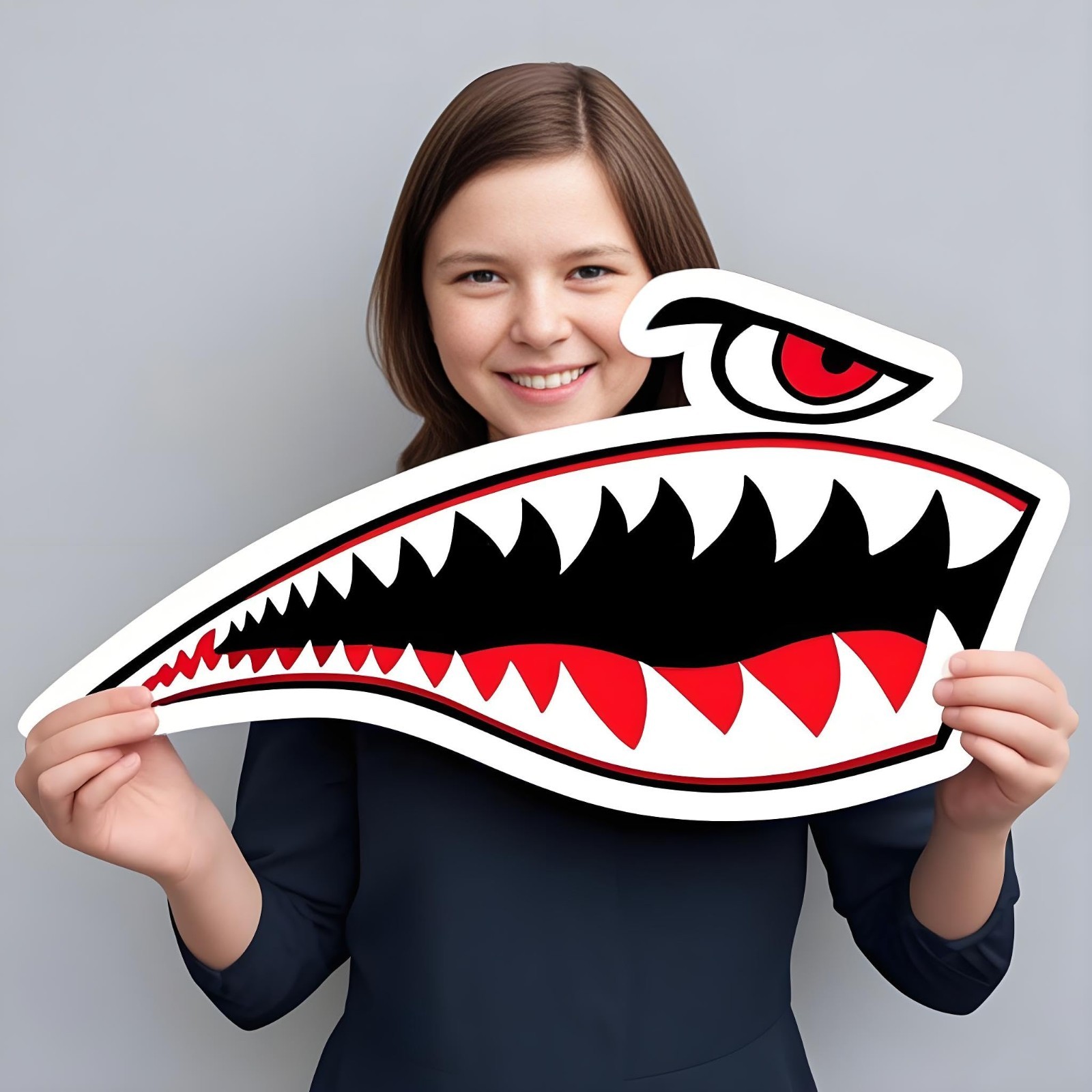 Waterproof Shark Teeth Decals for Kayaks & Boats – PVC Fishing Stickers, 18