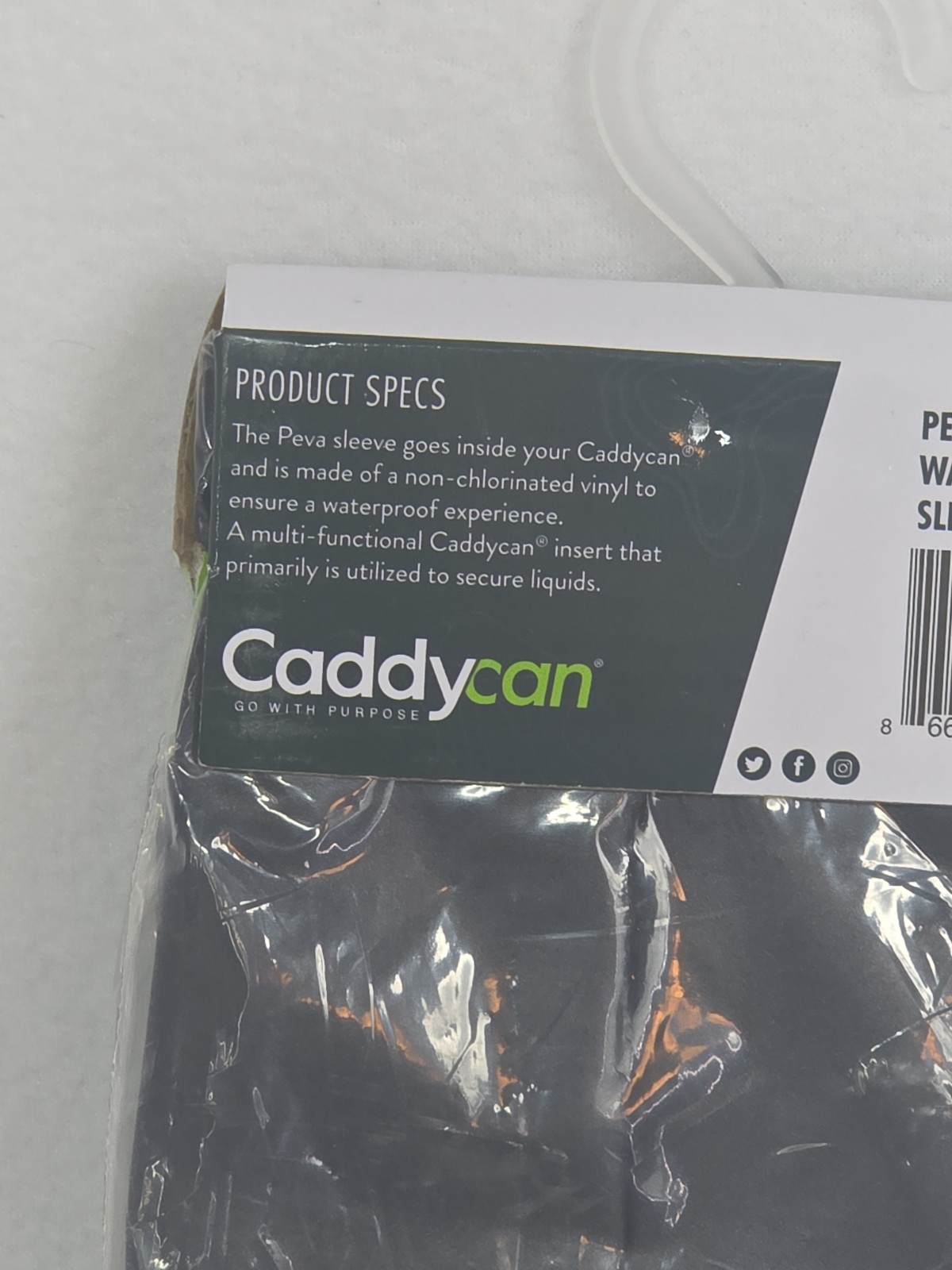 ​Caddycan PEVA Jr Water-Proof Sleeve Black New Sealed Boat Golf Cart Trash Liner