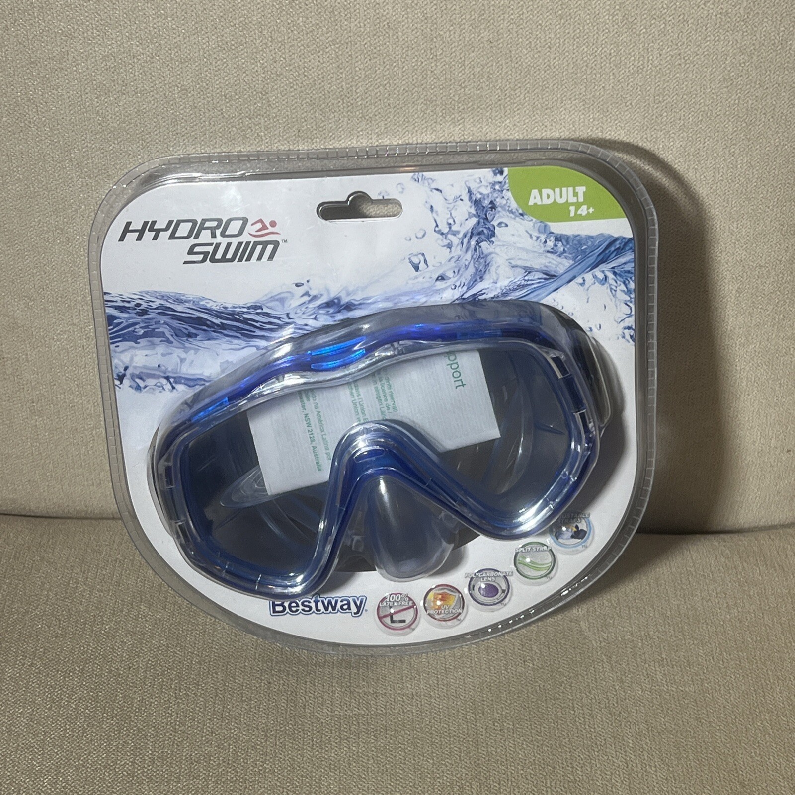 New Hydro Swim Adult Diving Mask Latex Free Polycarbonate Swimming Snorkeling