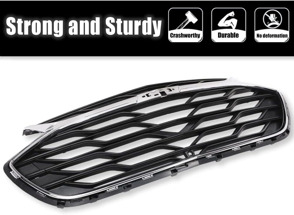 Front Upper Grille Compatible with 2019-2020 Chevy Cruze Bumper Grill