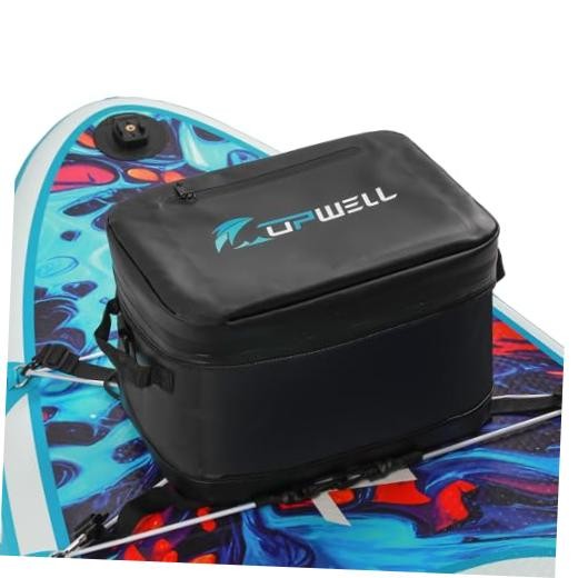 Paddle Board Accessories, Waterproof SUP Cooler Bag with TPU Zipper, PVC Black