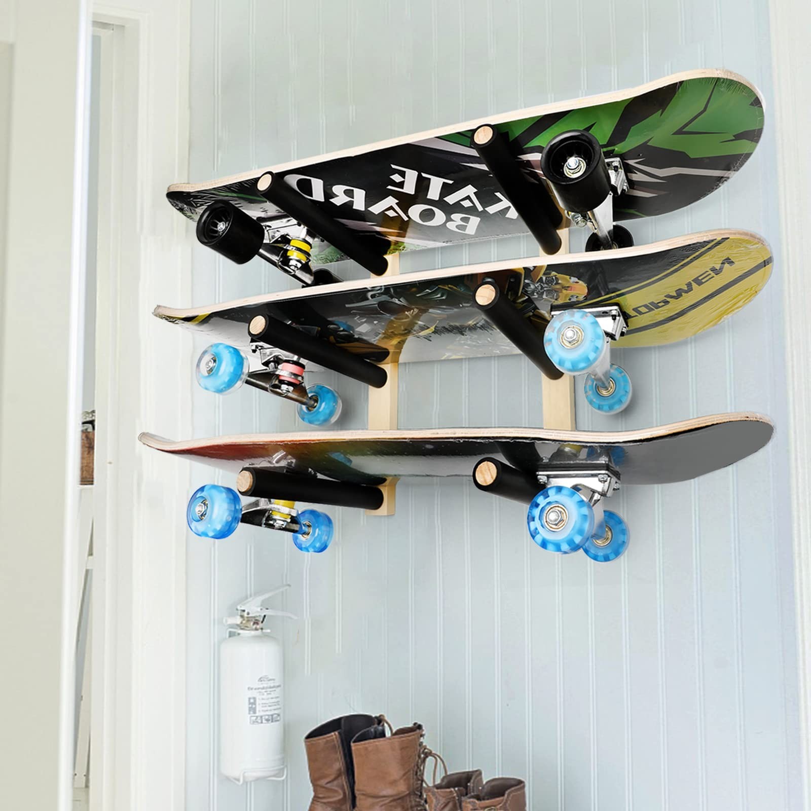 Skateboard Rack Longboard Storage Rack, Ski Snowboard Holder Wall Mount Float…