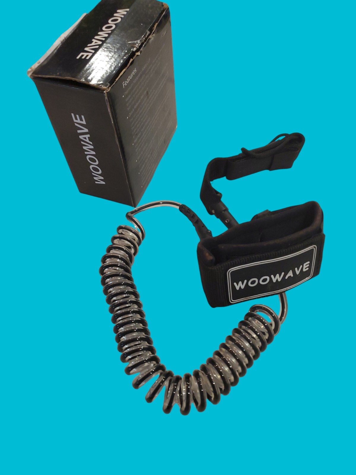 WOOWAVE SUP Leash 11 Foot Coiled Stand Up Paddle Board Leash W/ Hidden Key Spot