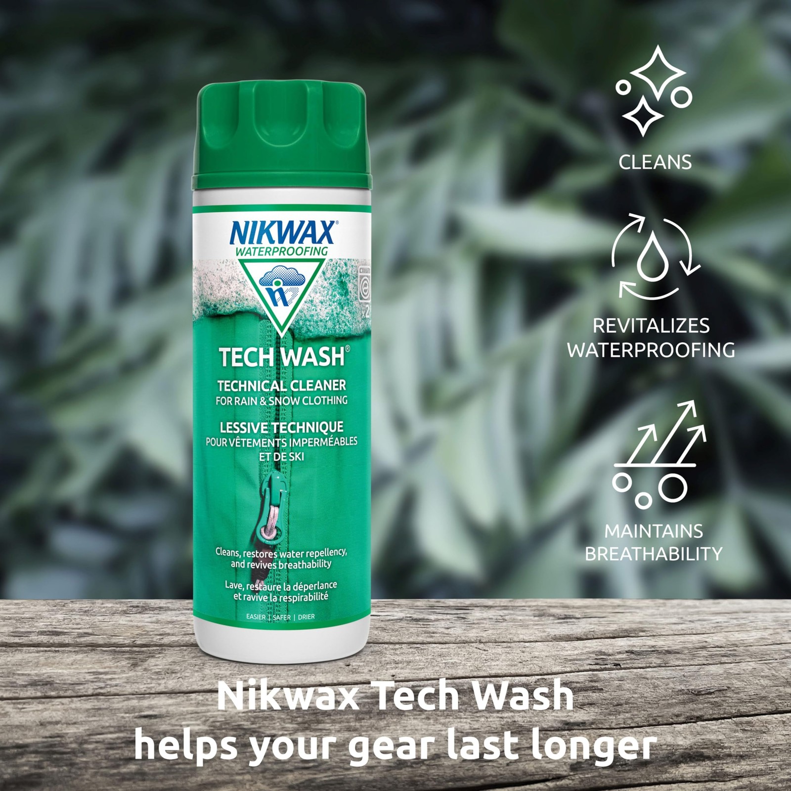 Nikwax Tech Wash,10 fl. oz., Wash 10 Fl Oz (Pack of 1), Green