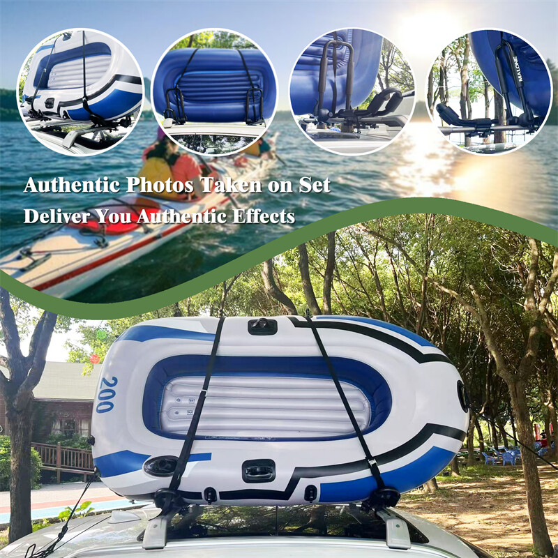 2pcs Kayak Roof Rack Carrier Boat Ski Surf Roof Mount Car Cross J-Bar Rack