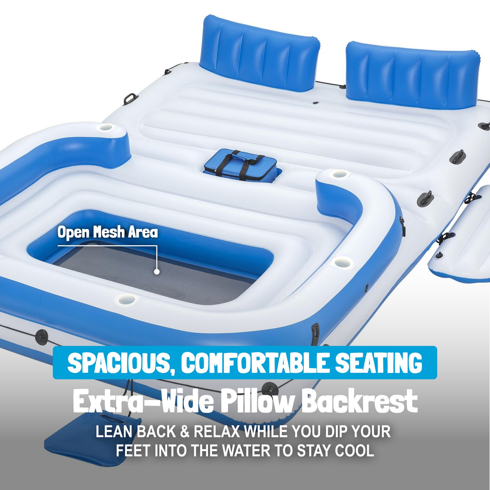 Bestway Hydro-Force Tropical Breeze 6 Person Inflatable Party Island Water Float