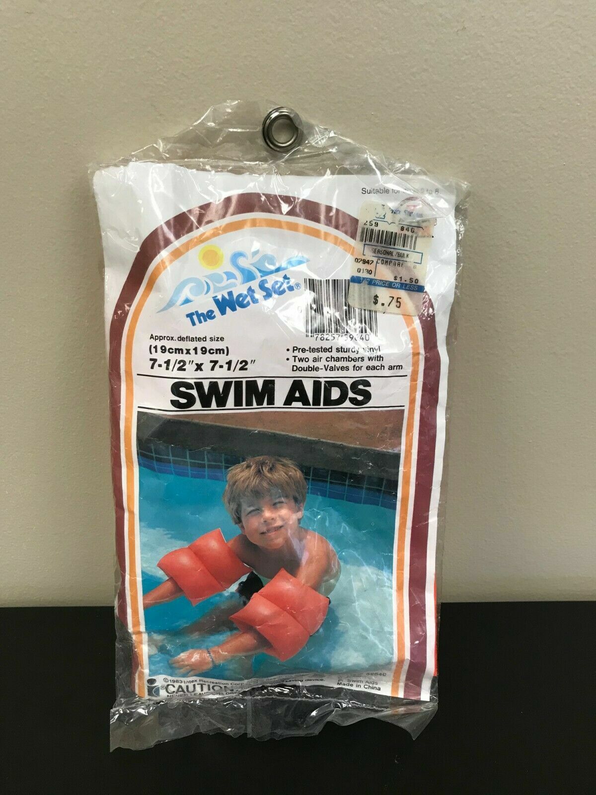 The Wet Set Neon Orange Swim Aids, Arm Floaties, Inflatables 7.5″ x 7.5″, 1983