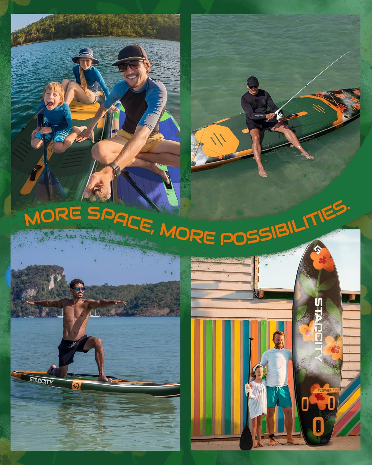 Inflatable Stand up Paddleboard W/Complete Accessories Extra Wide High Load Desi