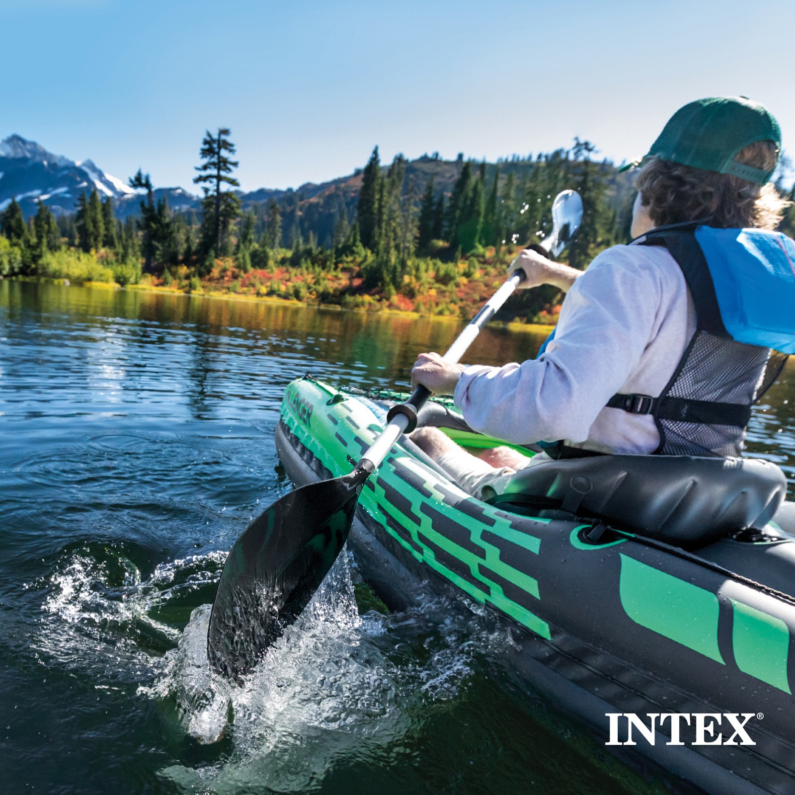 Intex 69629E 86″ Lightweight Aluminum Double Oar Inflatable Kayak Paddle, Black