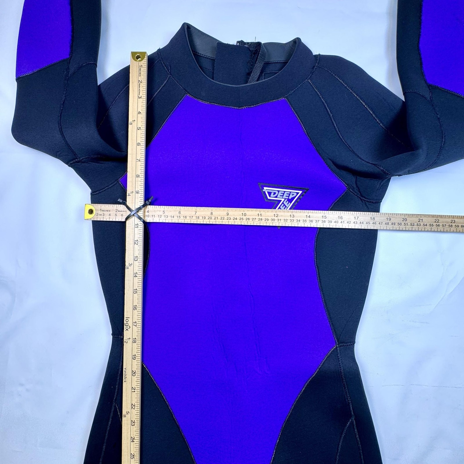 Deep See Power Flex 5/4/3mm Wetsuit Full Sleeve Black Purple Surf Dive Suit