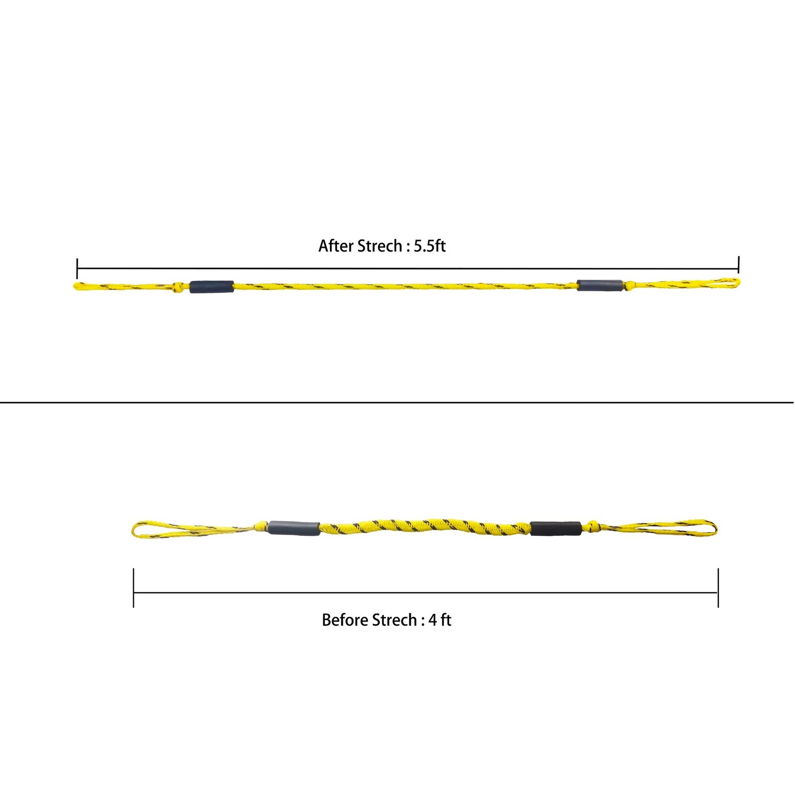 Boat Bungee Dock Line,Mooring Rope,Marine 48.82 inches x 0.63 inches, Yellow