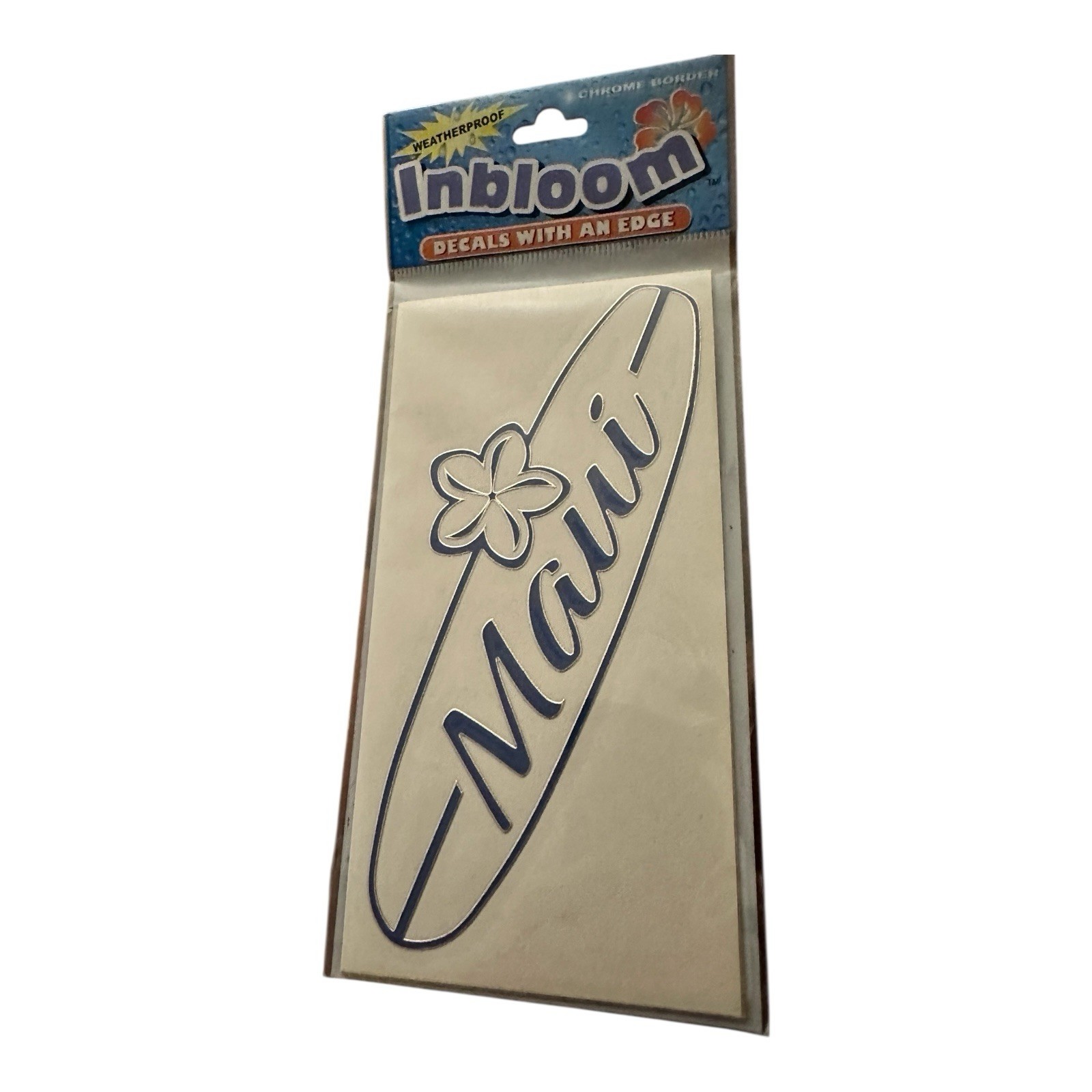 Original InBloom Shorty Maui Surf Sticker Decal w/ Chrome Border / Weatherproof