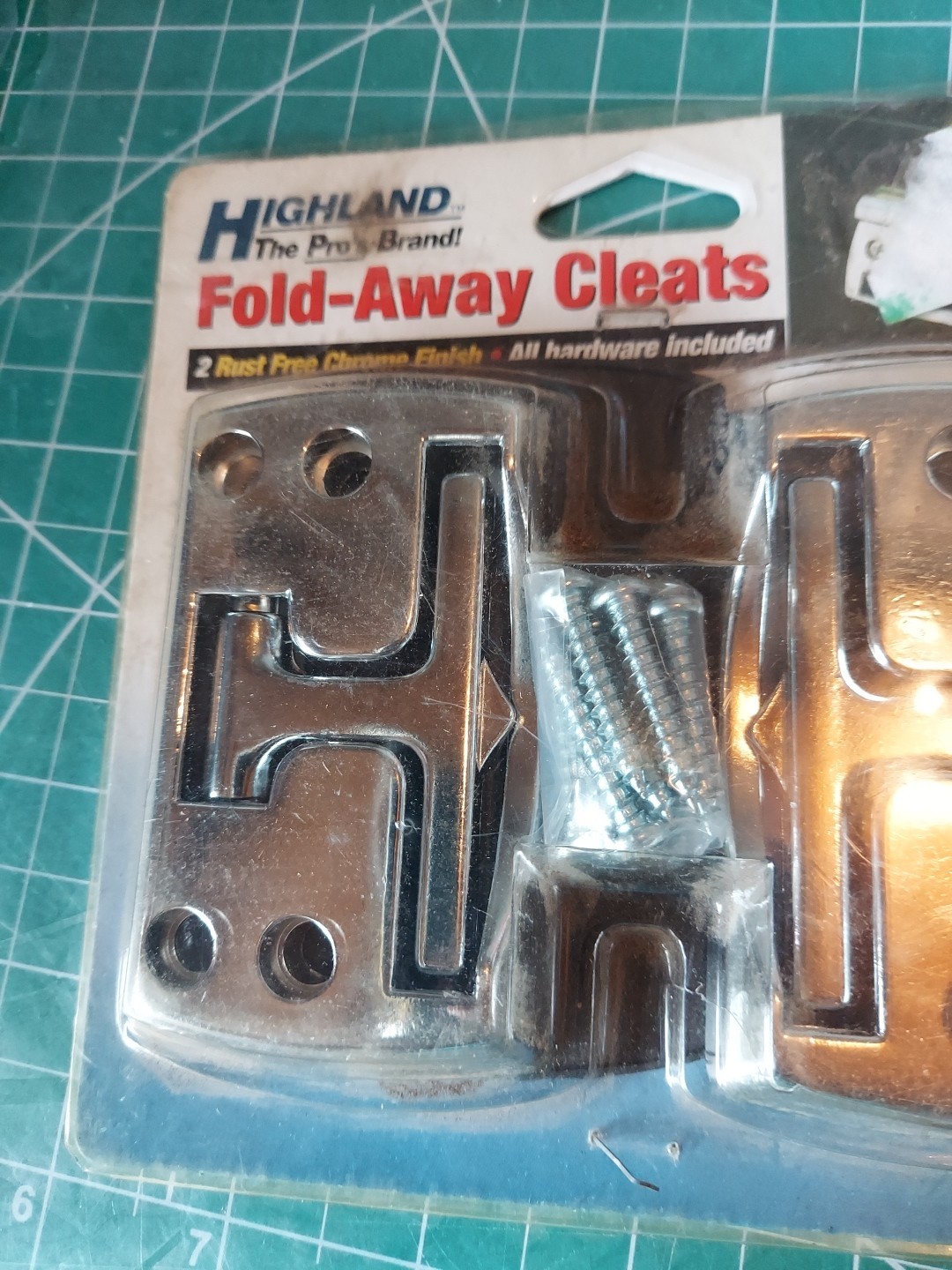 2 Pack Highland Fold-Away Cleats w/Hardware, Rust Free Chrome Finish, 91501