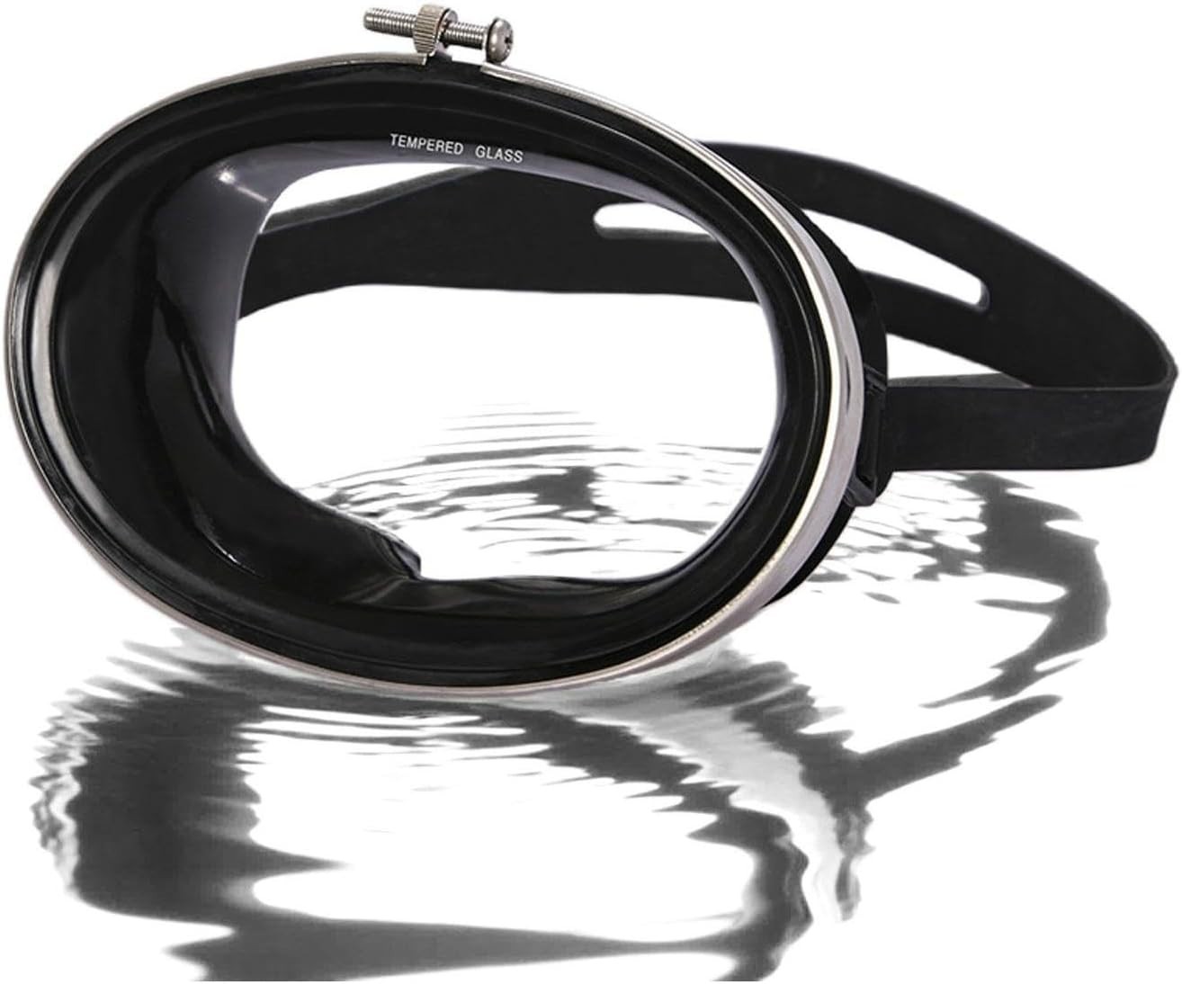 Oval Diving Mask Adult Tempered Glass, One-Window Scuba Diving Mask Adult with B