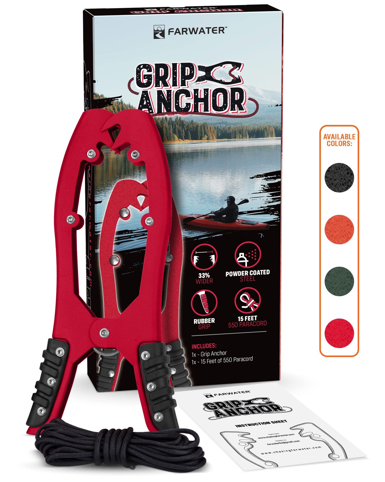 Canoe Anchor Grip – Boat, Float Tube & Kayak Fishing Accessories, Kayaking Eq…