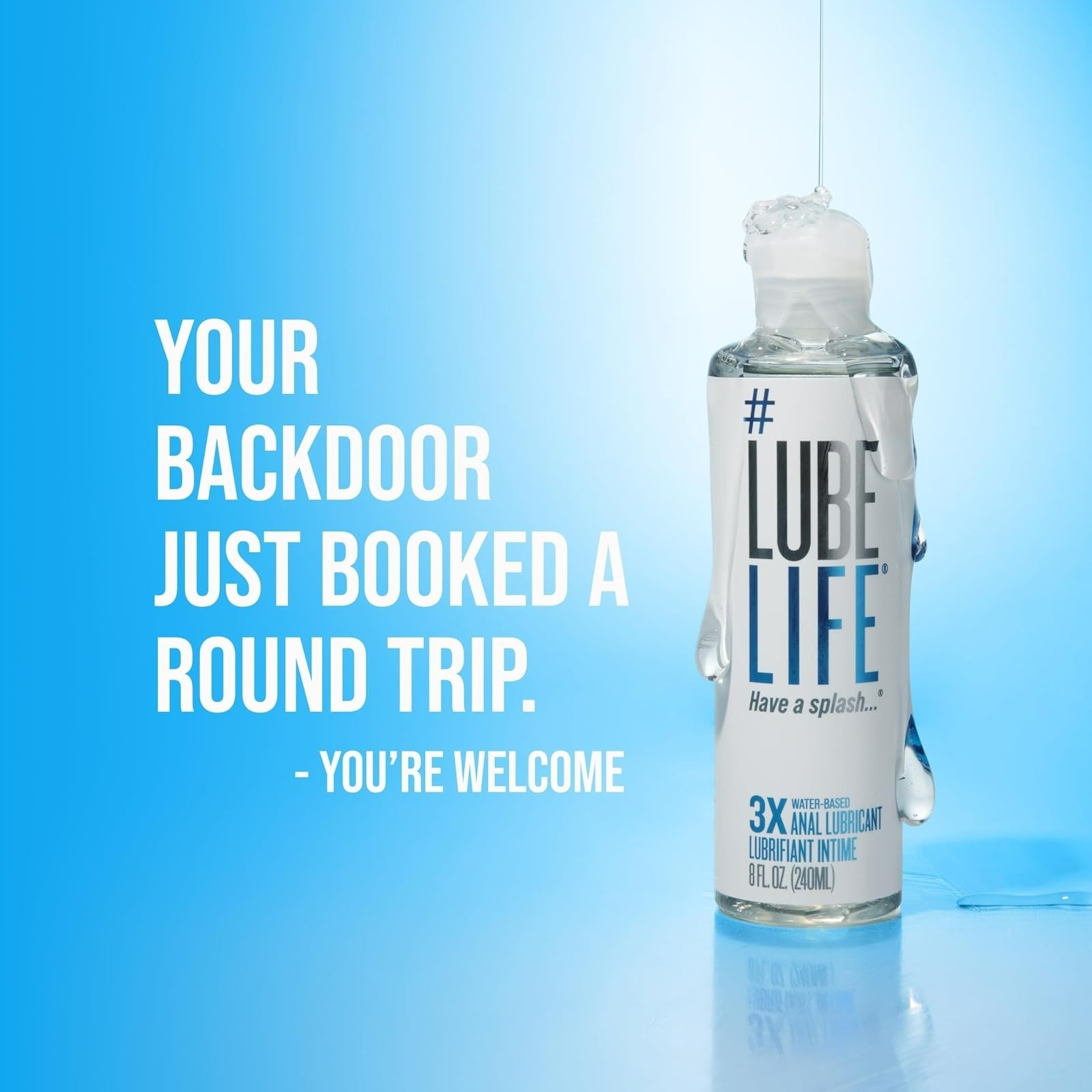 Lube Life 3X Anal Lube – Extra Thick Water Based Personal Lubricant 8 Fl Oz