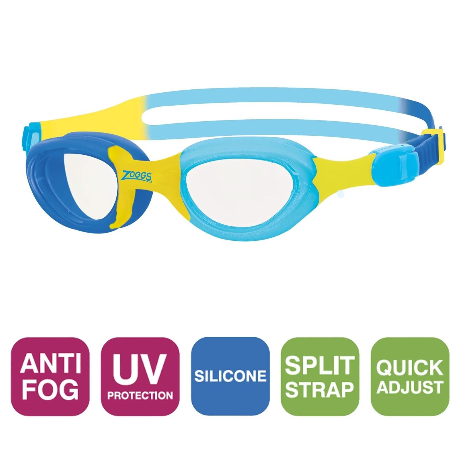 Zoggs Kids’ Little Super Seal Swim Goggles | UV Protection & Anti-Fog Lenses …