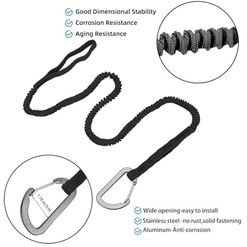 Kayak Paddle Leash Stretchable 3-7 ft Lanyard for SUP