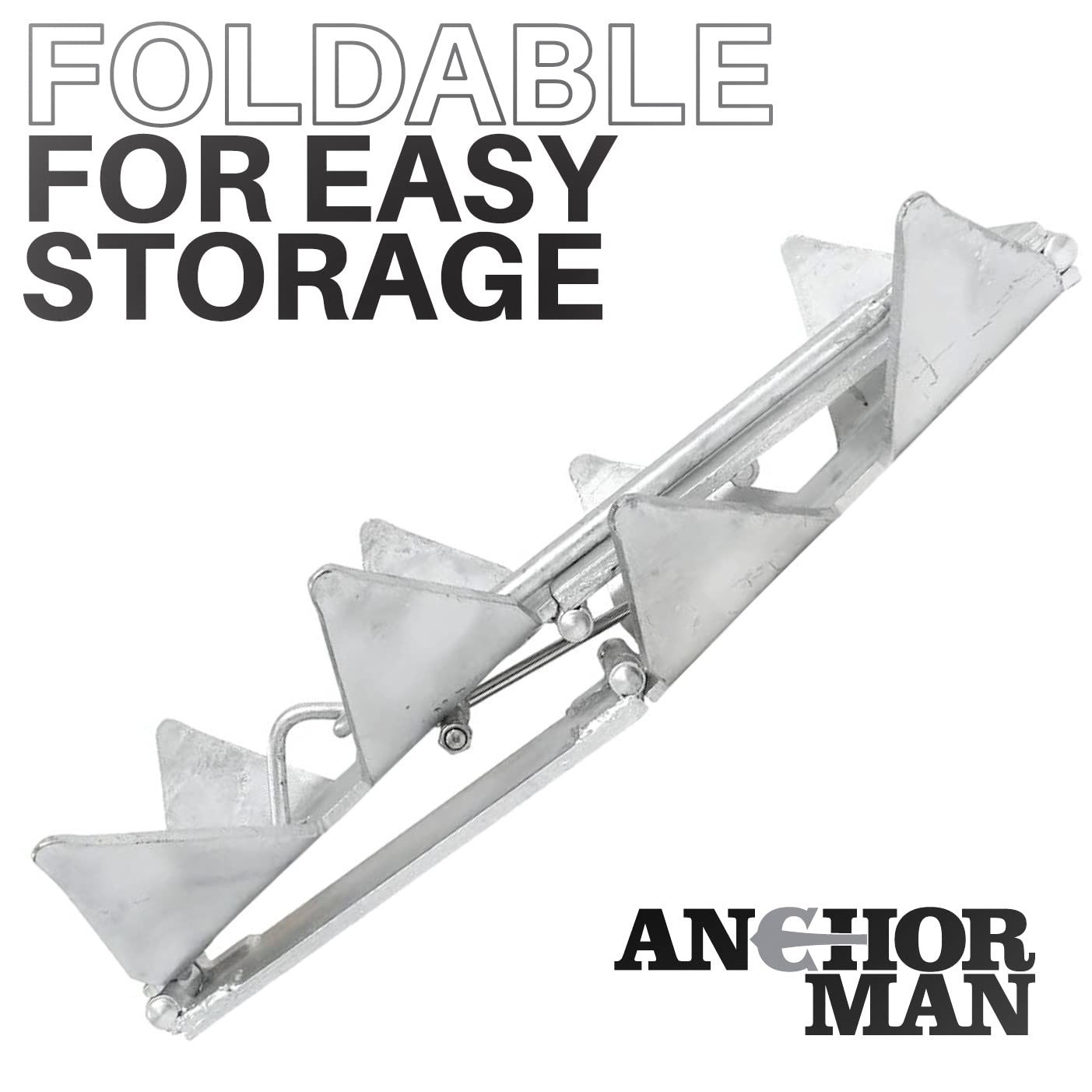 Anchor for Boats 13 lb Galvanized Steel Folding Pontoon Boat Anchor, Holds Bo…