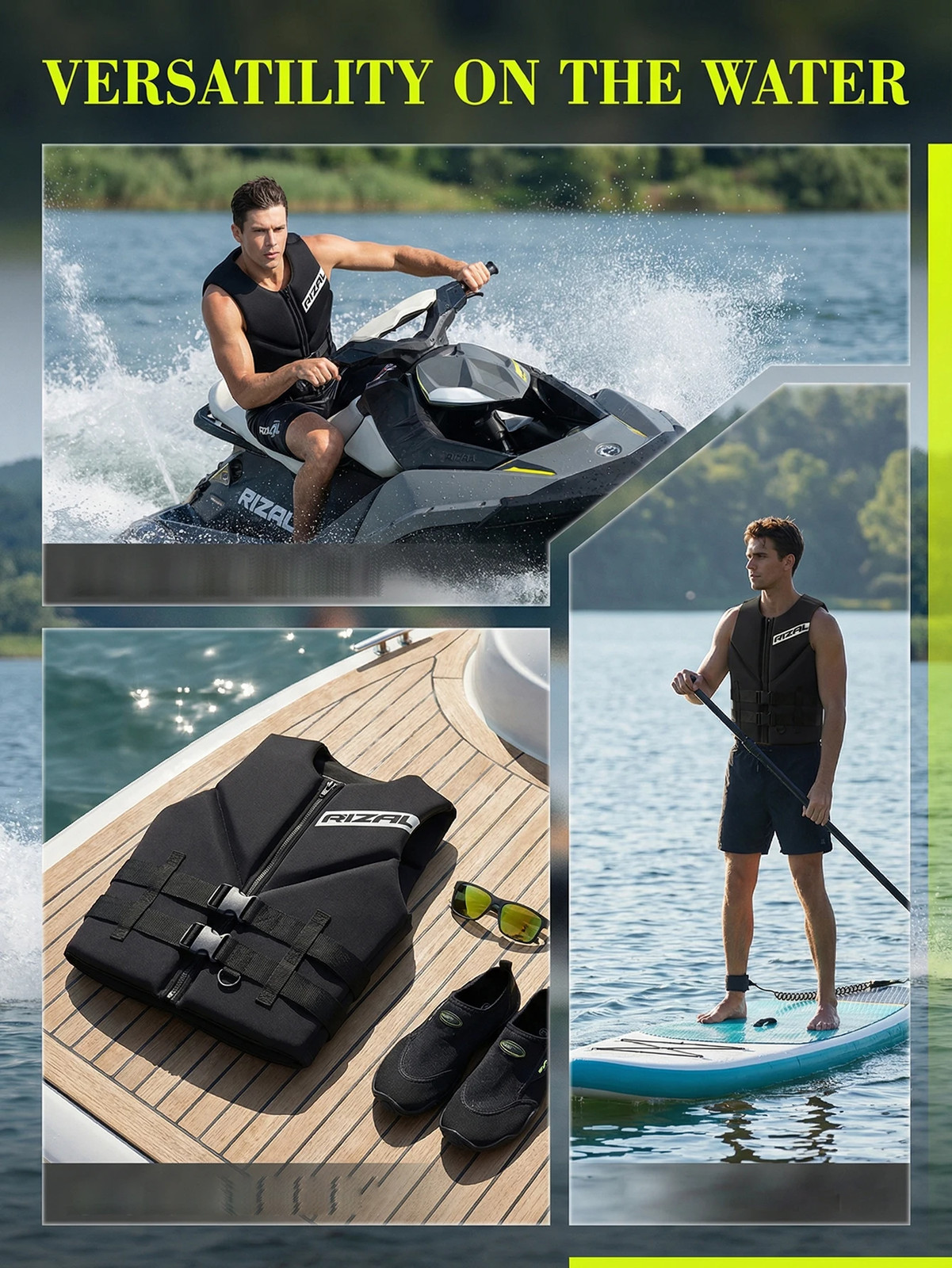 Adult Life Jacket Vest Kayak Wakeboard Ski Surf Water Sports Rescue Boat