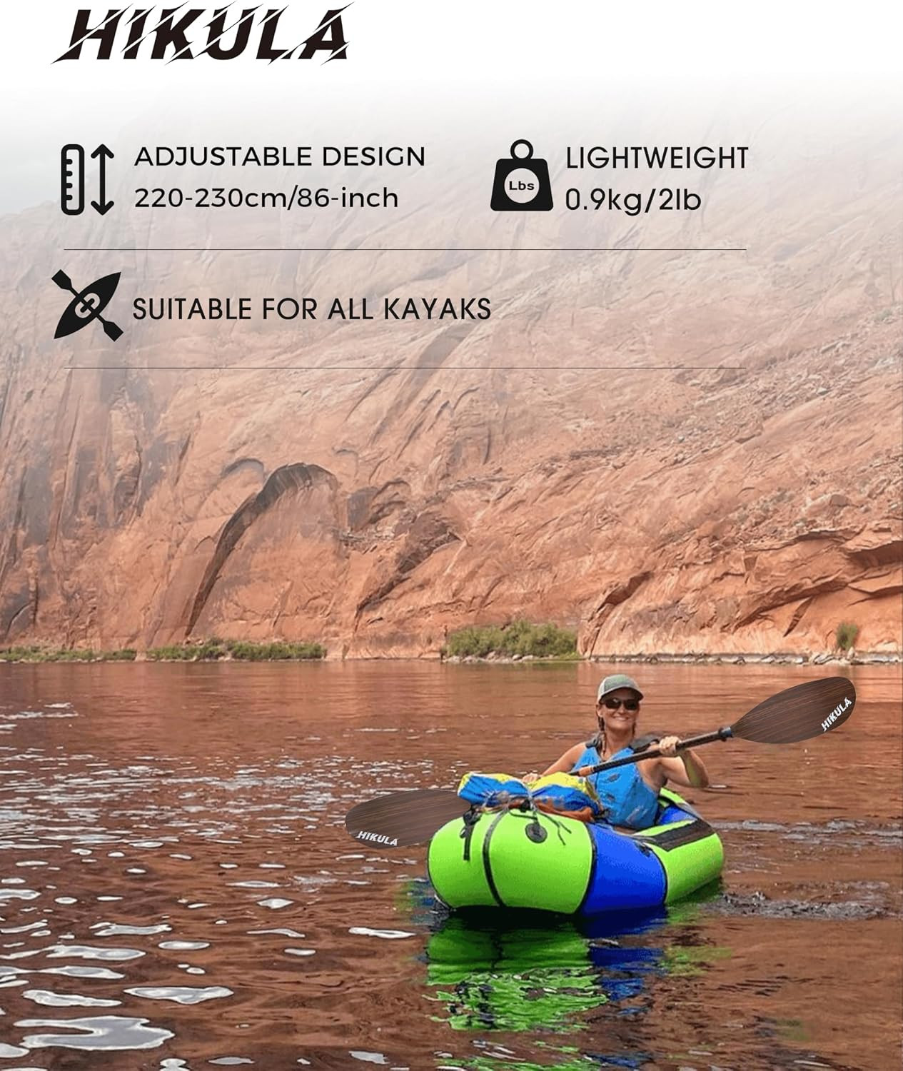 Kayak Paddles Aluminum Shaft Paddle with Nylon Blades, Floating Adjustable Kayak