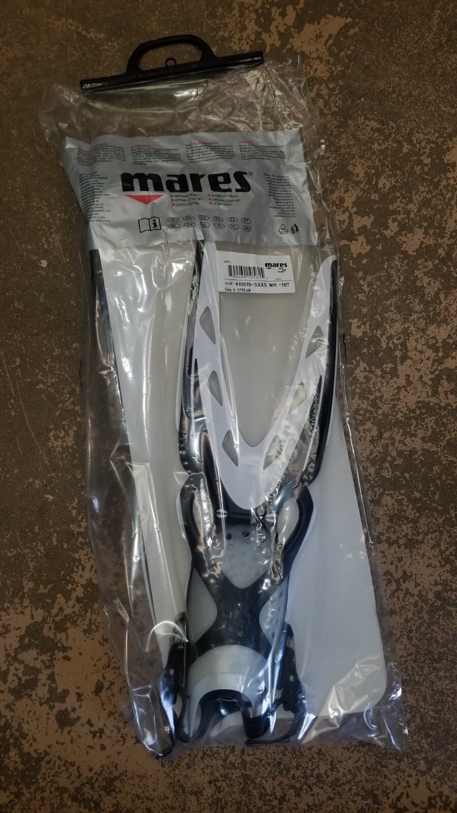 Mares X-Stream Fins WHITE/BLACK Extra Small Brand New GREAT FINS!
