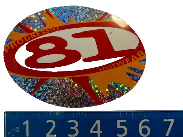 Vintage Rare PROGRESSIVE 81 FOOTWEAR Sticker Decal Surfing Skateboard Snowboard