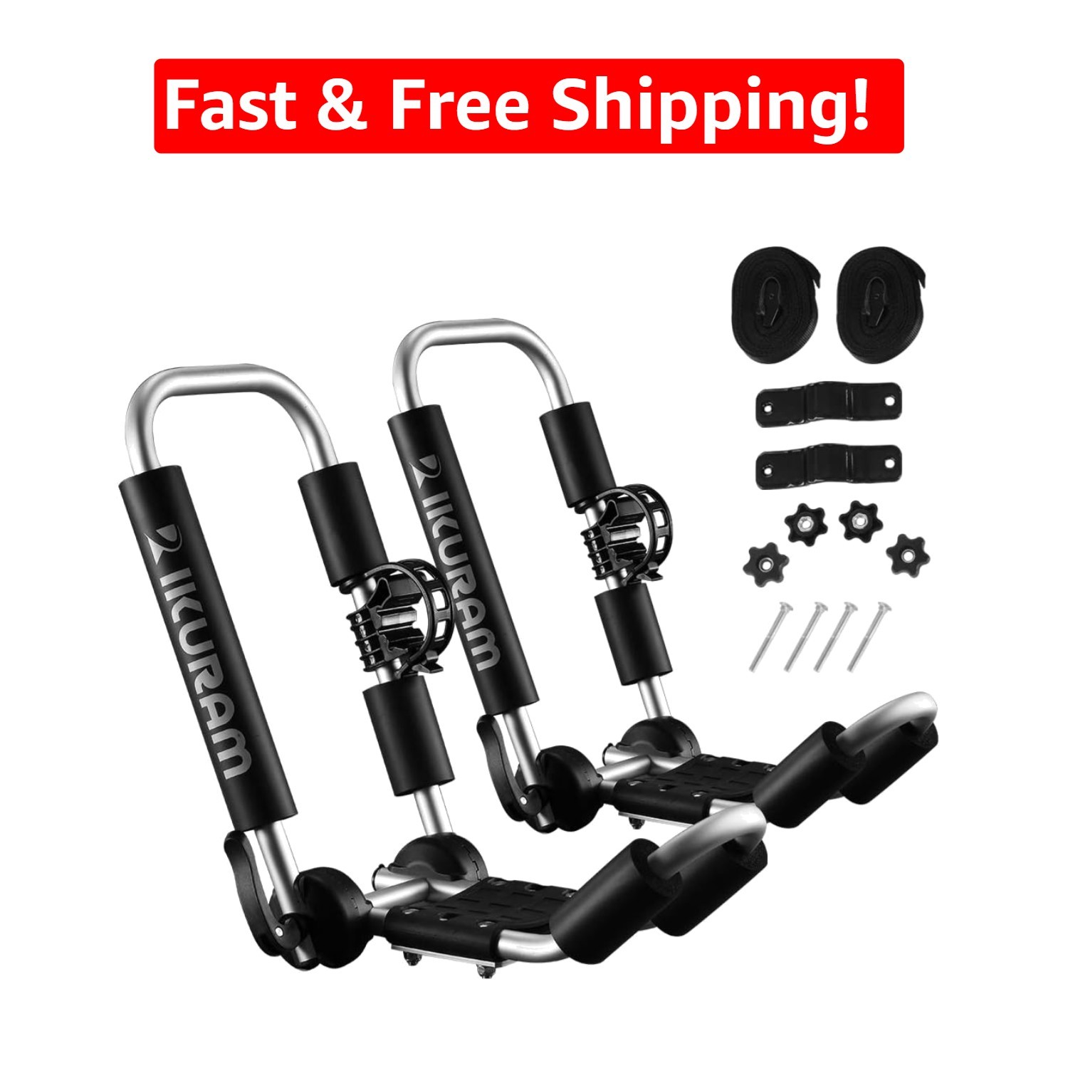 Folding J-Style Kayak Roof Rack – Universal Fit for SUVs, Cars & Trucks