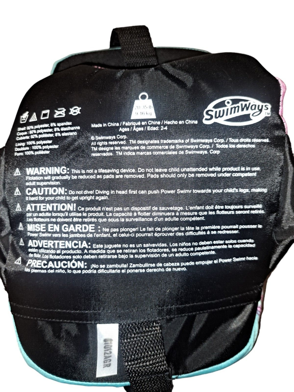 SwimWays Power Swimr Training Swim Diaper – Medium (3-6 Years, 35-55lb) (Flaw)