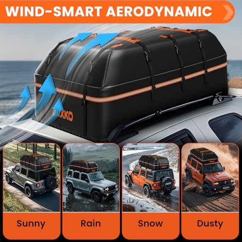 22 Cubic Ft Waterproof Rooftop Cargo Carrier Bag for All Vehicles