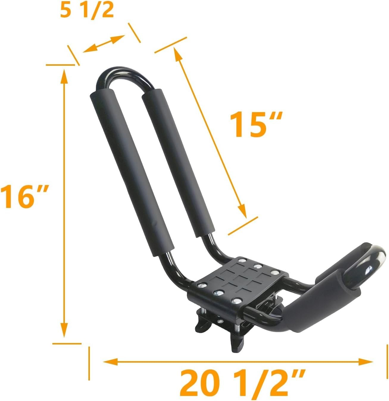 2 Pair J-Bar Kayak Roof Rack Carrier with 4 Ratchet Straps for Canoe Surf Ski