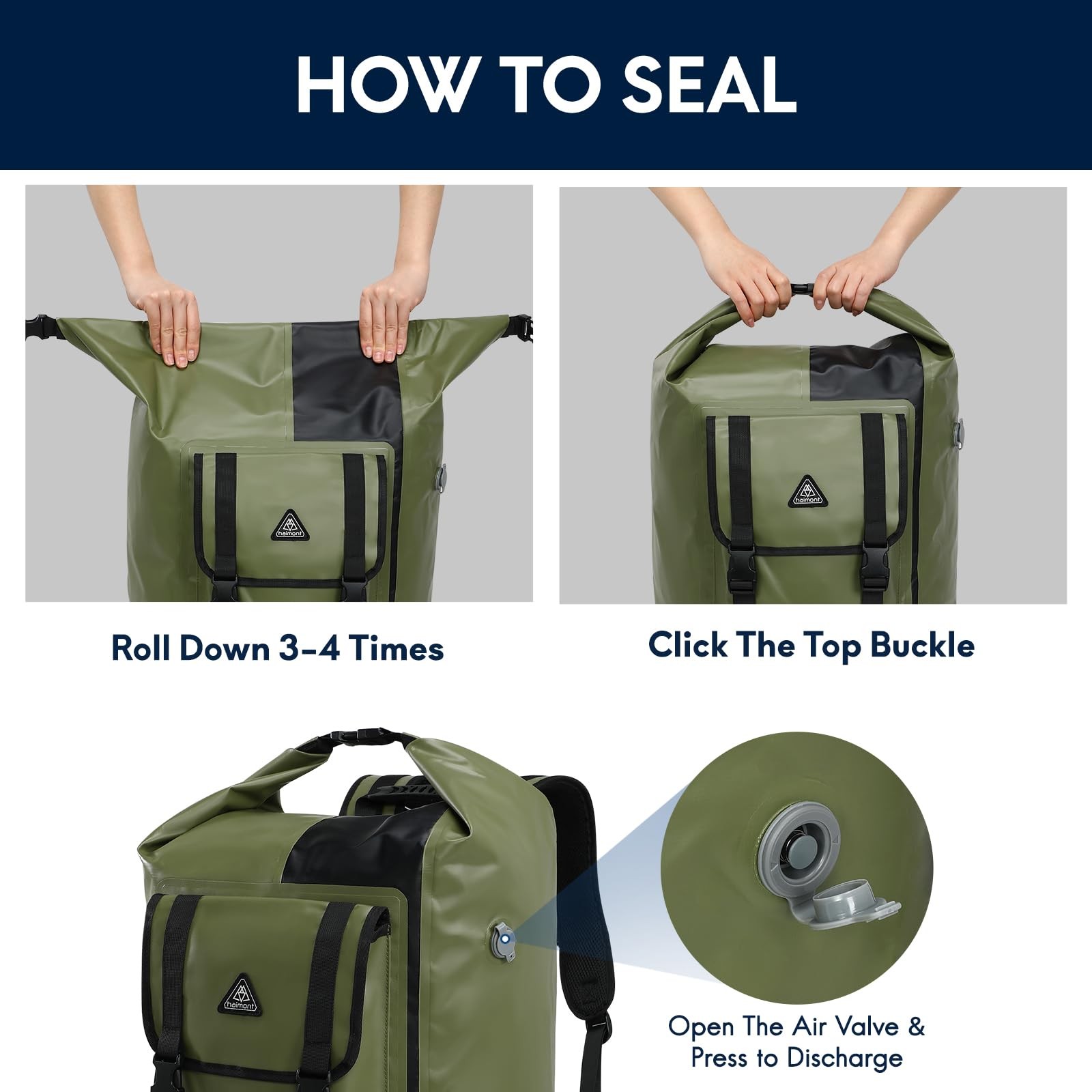 Haimont Dry Waterproof Roll Top Backpack Marine Dry Bag River Pack with Waist…